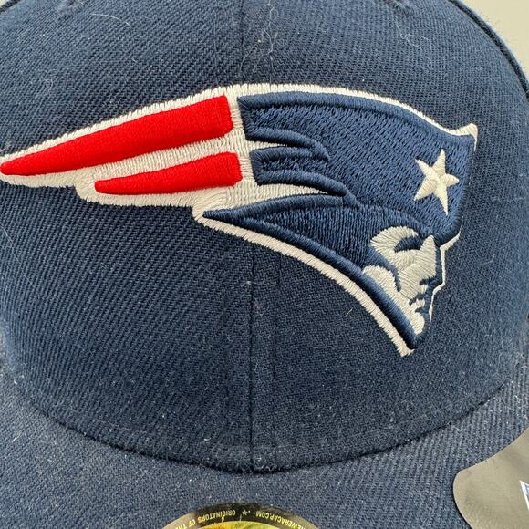 New Era NFL New England Patriots 59FIFTY Fitted Hat 7 3/8 Navy Blue Cap - Picture 3 of 10